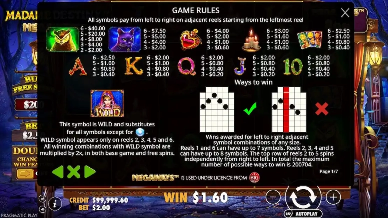 Madame Destiny Megaways Demo Gratis 3